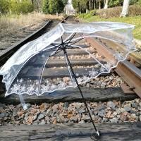 ราคา ตุ๊กตาหมีบิน FS ร่มใสฝ่ายเซนขาวพับได้สำหรับผู้หญิงร่มใสโปร่งอัตโนมัตินักเรียนสุดสร้างสรรค์ (24055729772)