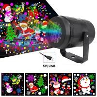 ราคา Halloween ไฟ LED รูปแบบแอนิเมชั่น 16 in 1 Christmas LED Projector เครื่องฉายภาพคริสต์มาสตกแต่งผนัง โคมไฟโปรเจคเตอร์ (25149227412)