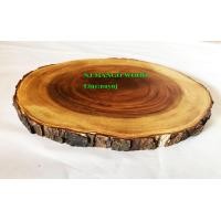 ราคา ถาดไม้ เขียงไม้ ชามไม้ ขนาดกว้าง8นิ้ว 10นิ้ว 12นิ้ว หนา1นิ้ว ติดเปลือกธรรมชาติใส่อาหาร (7652667750)