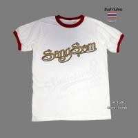 ราคา เสื้อยืด SMILELOVELY สไตล์วินเทจ แขนคอกุ้น แถบแขนสี งานสกรีนโลโก้ SangSom ผ้าคอตตอนแท้ ใส่สบาย สำหรับทุกเพศ (23704326210)