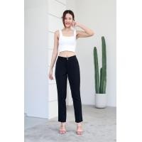 ราคา กางเกงทำงานผู้หญิงขากระบอกเล็กผ้านาโนกระเป๋าเจาะด้านหลัง (23810654647)