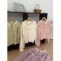 ราคา พร้อมส่งจากไทย เสื้อถักไหมพรมแขนยาวเสื้อสเวตเตอร์คอวีลูกไม้ลายลูกไม้สไตล์เกาหลี ดีไซน์เก๋ไก๋ อ่อนโยน สไตล์เสื้อถัก (25132891503)