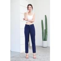 ราคา กางเกงทำงานผู้หญิงขากระบอกเล็กผ้านาโนกระเป๋าเจาะด้านหลัง (23810654668)