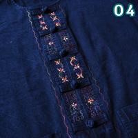 ราคา จันทร์ดีหม้อห้อม เสื้อหม้อห้อมคอกลมแขนสั้นปักลาย 4ลายปัก (20694278894)