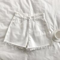 ราคา กางเกงยีนส์ขาสั้นผู้หญิงเอวสูง กางเกงยีนส์ขาสั้น แบบขาดปลายขา ผ้ายีนส์ (8890624139)