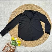 ราคา พร้อมส่ง เสื้อเชิ้ตสไตล์เกาหลี ผ้าไหมอิตาลี ใส่สบาย แต่งลูกไม้แขนยาวกระดุมหน้า A5245 (22919486906)