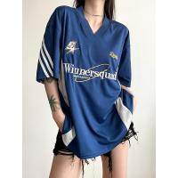 ราคา ส่งไวจากไทย SELLDA M 2XL แขนสั้น งานปัก เสื้อยืด ผู้หญิง ลายทาง คอกลม เสื้อ oversize เกาหลี โอเวอร์ไซส์ (23207681646)