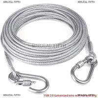 ราคา WHUEAL5 3 10M Double Headed Dog Tie Out Cable Leash Raction Rope Metal Buckle Steel Wire Anti Rust Training Collar Outdoor Dogs Strap (24988152354)