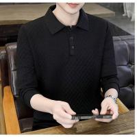 ราคา ThaliaWisp เสื้อโปโลแขนยาวผู้ชายเสื้อยืดปกเสื้อโปโลสีดำสีพื้น (25365071341)