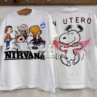 ราคา NIRVANA X SNOOPY tag HANES Parody เสื้อวินเทจ เสื้อการ์ตูนล้อ น่ารัก vintage shirt (24698725219)