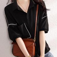 ราคา Shalldoer เสื้อเบลาส์แขนพองหลวมสีขาว (25053899438)