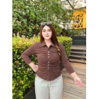 ราคา L41 เสื้อปกหย่นอก สาวอวบอ้วน อก40 46นิ้ว เสื้อสาวอวบ เสื้อผ้าสาวอวบอ้วน เสื้อผ้าคนอ้วน (18455288661)