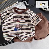 ราคา เสื้อผ้าแฟชั่นเด็ก เสื้อผ้าเด็กผู้ชาย หล่อๆ เท่ๆ ชุดเซ็ต 2 ชิ้น เสื้อ กางเกง Size80 120cm (24499920140)