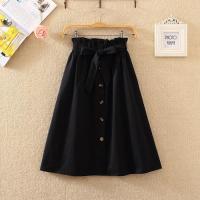 ราคา กระโปรงทรงเอเอวสูงทรงหลวมสไตล์เกาหลีสำหรับฤดูร้อนปี 2025 กระโปรงทรงเอทรงเอสีพื้นมีกระเป๋าและกระดุมเดียว (23862236272)