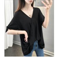 ราคา เสื้อเชิ้ตผ้าชีฟองแขนสั้นบางไซส์ใหญ่ฤดูร้อน 2025 ดีไซน์เก๋ไก๋ ปกปิดหน้าท้อง กระชับสัดส่วน เสื้อผ้าทำงานสำหรับผู้หญิงไซส์ใหญ่ (24443631397)