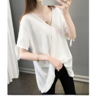 ราคา เสื้อเชิ้ตผ้าชีฟองแขนสั้นบางไซส์ใหญ่ฤดูร้อน 2025 ดีไซน์เก๋ไก๋ ปกปิดหน้าท้อง กระชับสัดส่วน เสื้อผ้าทำงานสำหรับผู้หญิงไซส์ใหญ่ (24443631393)