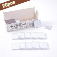 ราคา เหรียญแคปซูลใส่เหรียญพลาสติกทรงสี่เหลี่ยม20ชิ้น20 25 30 35 40มม ใส Gaine กล่องเล็กทรงกลม (25452399679)