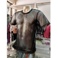 ราคา เสื้อคอกลมตาข่ายดำ เทา ครีม เสื้อตาข่าย เสื้อซีทรู (25330304522)