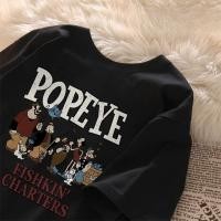 ราคา เสื้อยืดสีเทาขนาดใหญ่สำหรับผู้หญิงพิมพ์ลายป๊อปอาย ย้อนยุคเกาหลี (24234753498)