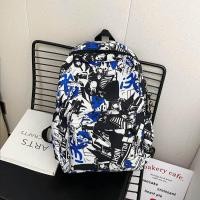 ราคา กระเป๋าเป้สะพายหลังผ้าไนลอนลายการ์ตูน Graffiti สำหรับนักเรียนมัธยมปลายและนักศึกษาวิทยาลัย กระเป๋าสะพายไหล่แบบลำลองสำหรับทั้งชายและหญิง (25276525143)