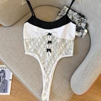 ราคา SatisfClothe บอดี้สูท จั๊มสูทลูกไม้ เสื้อเซ็กซี่ การจับคู่สี ปุ่มที่ซ่อนอยู่ ใส่สบาย ส่งไวจากไทย (23986595919)