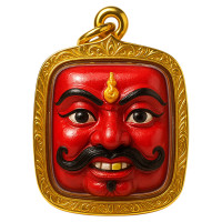 ราคา จี้ จี้ห้อยคอ หน้ากากพรานบุญ วัดยางใหญ่ ด้านหลังฝังมวลสาร เลี่ยมกรอบทองไมครอนกันน้ำ (24726784411)