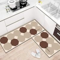ราคา 2 ใน 1Kitchen carpet พรมปูพื้นห้องครัว ชุดพรมปูพื้นห้องครัว 2 ชิ้น พรมกันลื่นสำหรับห้องนอนดูดซับน้ำ พรมครัว (24582594959)