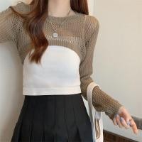 ราคา เสื้อครอปสั้นไหมพรม คอกลม แขนยาว ใส่แล้วเก๋ ปังที่สุด สินค้าพร้อมส่ง 78040 (17548152266)