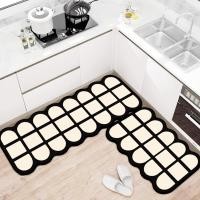 ราคา 2 ใน 1Kitchen carpet พรมปูพื้นห้องครัว ชุดพรมปูพื้นห้องครัว 2 ชิ้น พรมกันลื่นสำหรับห้องนอนดูดซับน้ำ พรมครัว (24582594945)