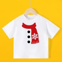 ราคา HOT Happy New Year Christmas XMAS Kids Boys Girls White Shirts Cartoon Cute Plaid Christmas Scarf 100 150100 cotton (23366417269)