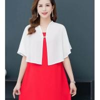 ราคา ผ้าคลุมไหล่ผ้าชีฟองกันแดดแบบสั้นสำหรับผู้หญิง เสื้อคาร์ดิแกนเปิดแขนบล็อกสไตล์เกาหลี เสื้อคลุมแฟชั่นฤดูร้อนบาง (25303963729)