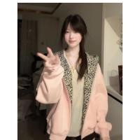 ราคา เสื้อสเวตเตอร์มีฮู้ดแบบมีฮู้ดพิมพ์ลายเสือดาวสีชมพู ทรงหลวม หนา แขนยาว สำหรับผู้หญิง ฤดูใบไม้ร่วง ฤดูหนาว เสื้อคลุมกันหนาวแบบเปิดไหล่ (25308221883)