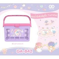ราคา ตะกร้าปิกนิกพลาสติก มีหูหิ้ว Hello Kitty My Melody Cinnamoroll Twinstar Bad Badtz Maru (25284670712)