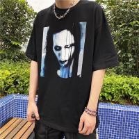 ราคา เสื้อยืดผู้ชายโอเวอร์ไซส์ marilyn manson เสื้อy2k เสื้อมินิมอล เกาหลี สตรีท (20483189367)
