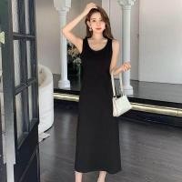 ราคา ชุดเดรสยาวคลุมเข่าแขนกุดสีดำสไตล์ใหม่ฤดูร้อน กระโปรงทรงเอ ผ้าโพลีเอสเตอร์ ทรงสลิมฟิต เดรสยาวคลุมเข่า (25135574425)