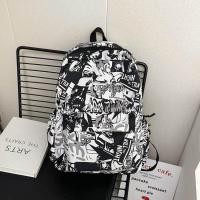 ราคา กระเป๋าเป้สะพายหลังผ้าไนลอนลายการ์ตูน Graffiti สำหรับนักเรียนมัธยมปลายและนักศึกษาวิทยาลัย กระเป๋าสะพายไหล่แบบลำลองสำหรับทั้งชายและหญิง (25276525137)