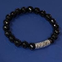 ราคา สร้อยข้อมือหินแท้นิลดำเจียเหลี่ยม Genuine stones หินแท้นำโชค หินเสริมดวงมงคล หินแท้ธรรมชาติ Natural Black Onyx Faceted (8607697792)