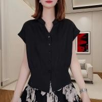 ราคา เสื้อยืดแขนสั้นทรงหลวมสไตล์เกาหลีแฟชั่นฤดูร้อน คอกลม สีพื้น ผ้าฝ้ายผสมโพลีเอสเตอร์ ความยาวปกติ เสื้อทำงานสำหรับผู้หญิง (24312422538)