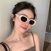 ราคา แว่นกันแดดทรงกลมกรอบสีขาว แฟชั่นสำหรับผู้หญิง ทรงหน้ามน ป้องกันแสงแดด สไตล์วินเทจ สุดเก๋ไก๋ แว่นกันแดดทรงกลม PC (23886088572)