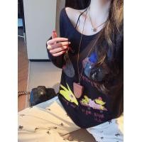 ราคา เสื้อยืดแขนยาวลายการ์ตูนสไตล์เกาหลีสำหรับผู้หญิง ฤดูร้อน 2025 เสื้อเชิ้ตคอกลมแขนยาวลายการ์ตูนน่ารัก ทรงหลวม ลำลอง แฟชั่น (25281456748)