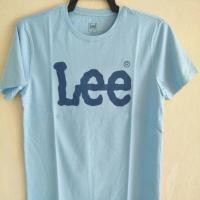 ราคา S 5XL เสื้อยืดผ้าฝ้ายพิมพ์ลายคลาสสิกLEE แท้ 100 เสื้อยืดสีฟ้า ทรงตรง (23899699425)