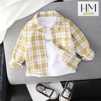 ราคา เสื้อเชิ้ตเด็ก เสื้อแขนยาวเด็ก เชิ้ตลายทาง เสื้อคอปกแขนยาวสำหรับเด็กผู้ชาย สไตล์เกาหลี (24777213701)