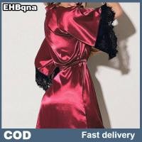 ราคา EHBqna ชุดนอนผ้าไหมผ้าซาตินลูกไม้สำหรับผู้หญิง ชุดคลุมใส่นอนชุดกิโมโน (23347969009)