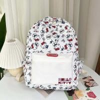 ราคา กระเป๋าเป้สะพายหลังผ้าไนลอนความจุขนาดใหญ่ กระเป๋าใส่หนังสือลายแมวเคที กระเป๋าสะพายไหล่แบบลำลองสำหรับเด็กและเยาวชน (25323498325)