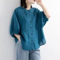 ราคา เสื้อเชิ้ตผ้าฝ้ายลินินผสม แขนพอง (25411057860)