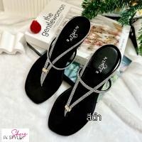 ราคา รองเท้าแตะ แบบสวม หูคีบ รัดส้น มี 6 สีพร้อมส่ง (23286827606)