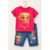 ราคา MC126 พร้อมส่ง ชุดเซ็ตเสื้อผ้าเด็ก กางเกงยีนส์ เทียม Ballerina Cappuccina (25024552526)