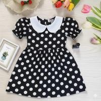 ราคา ชุดเจ้าหญิง ชุดเด็ก เดรส ลายจุด สีขาว สีดำ 2 7ขวบ 136 (25485616164)