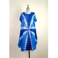 ราคา ชุดเดรสมัดย้อม ผ้ามัดย้อมทูโทน ชุด มัดย้อม คราม รอบอกเสื้อ 42 44 นิ้ว เสื้อยาว42 นิ้ว ย้อมสีคราม เดรสทรงยาว เน้นขายราคาถูก ใส่สบาย (24958989741)