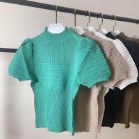 ราคา YIYI SHOP เสื้อไหมพรม แขนสั้น คอเต่า ทรงรัดรูป สไตล์เกาหลี 23057 (24236053924)